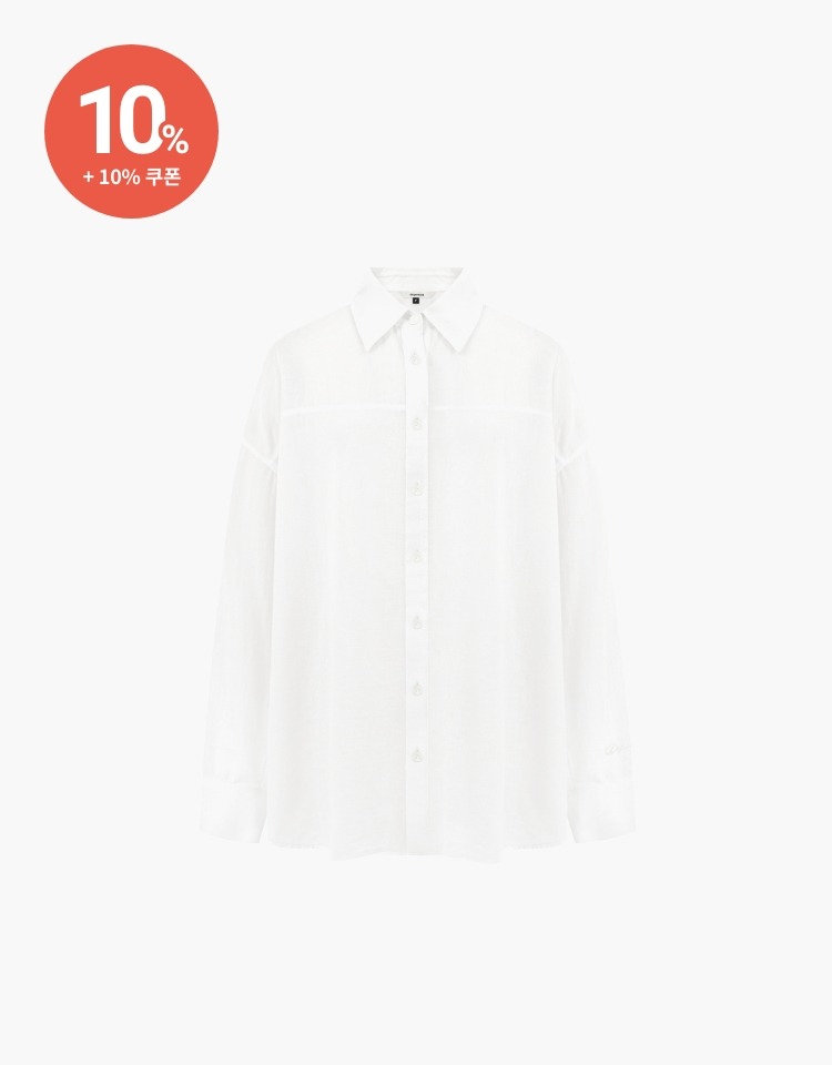 [10% 할인+10% 쿠폰]loose fit cotton shirt - white
