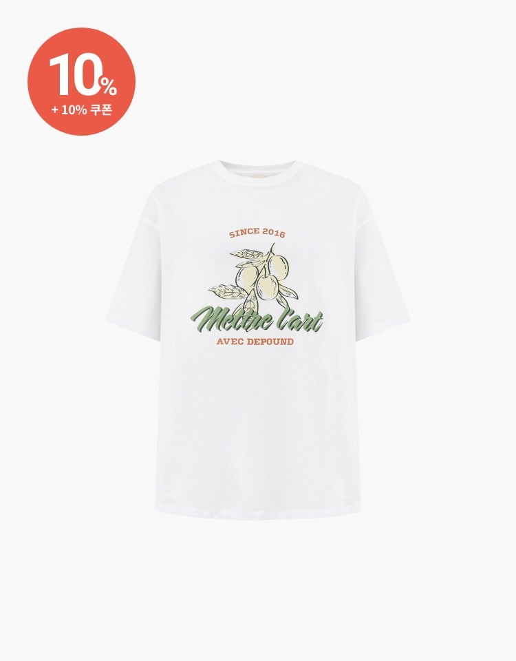 [10% 할인+10% 쿠폰]olive graphic t-shirt - white