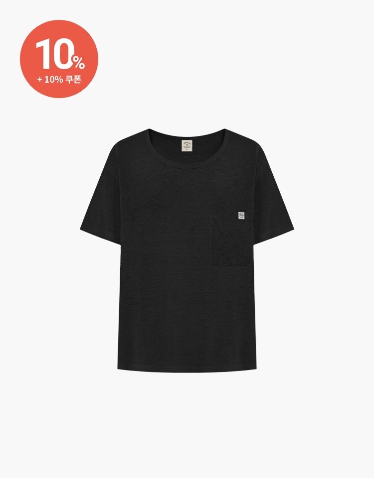 [10% 할인+10% 쿠폰]basic u neck t-shirt - black