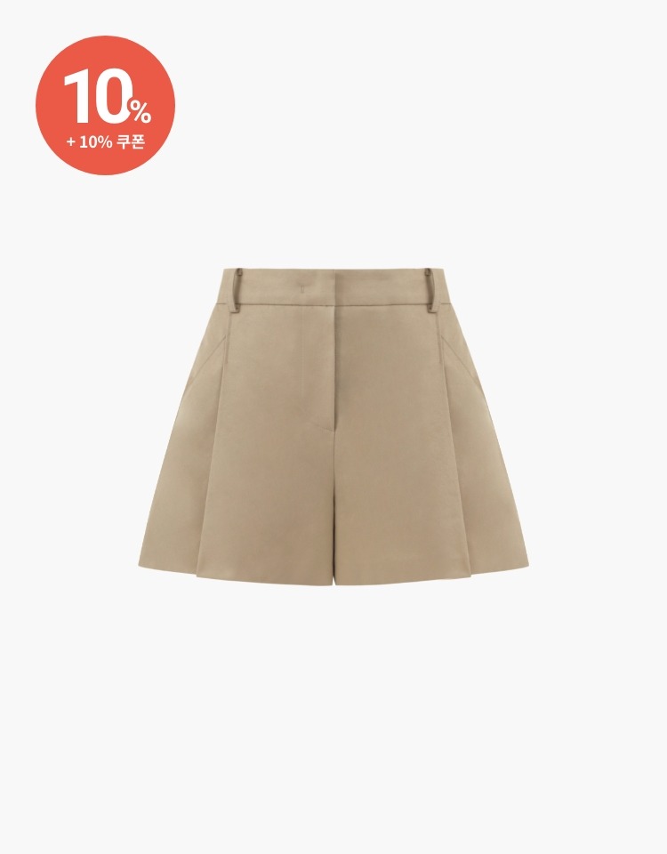 [10% 할인+10% 쿠폰]tucked cotton shorts - beige