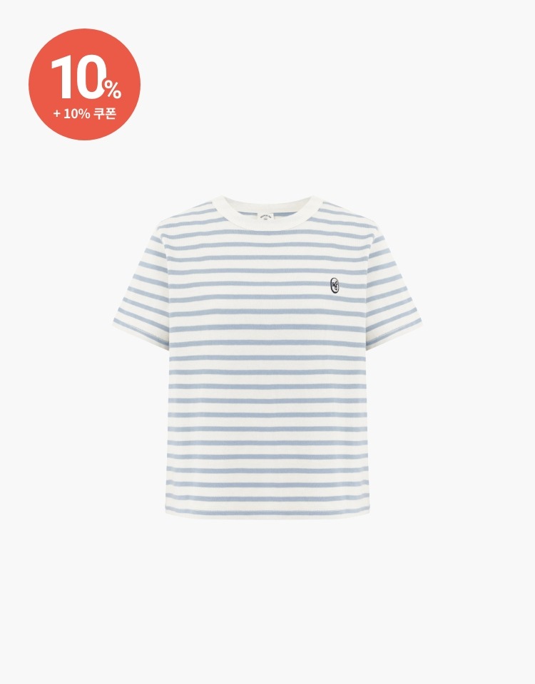 [10% 할인+10% 쿠폰]stripe wappen t-shirt - blue