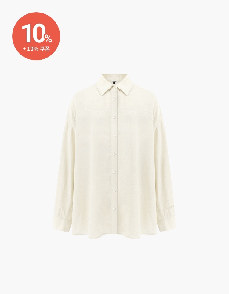 [10% 할인+10% 쿠폰]loose fit cotton shirt - natural