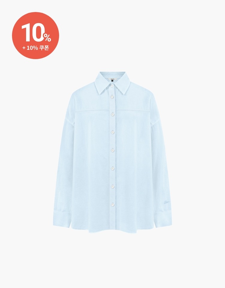 [10% 할인+10% 쿠폰]loose fit cotton shirt - skyblue
