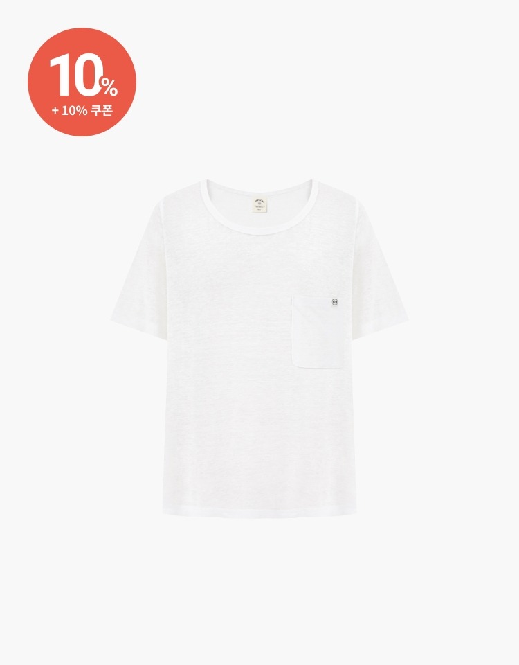 [10% 할인+10% 쿠폰]basic u neck t-shirt - white