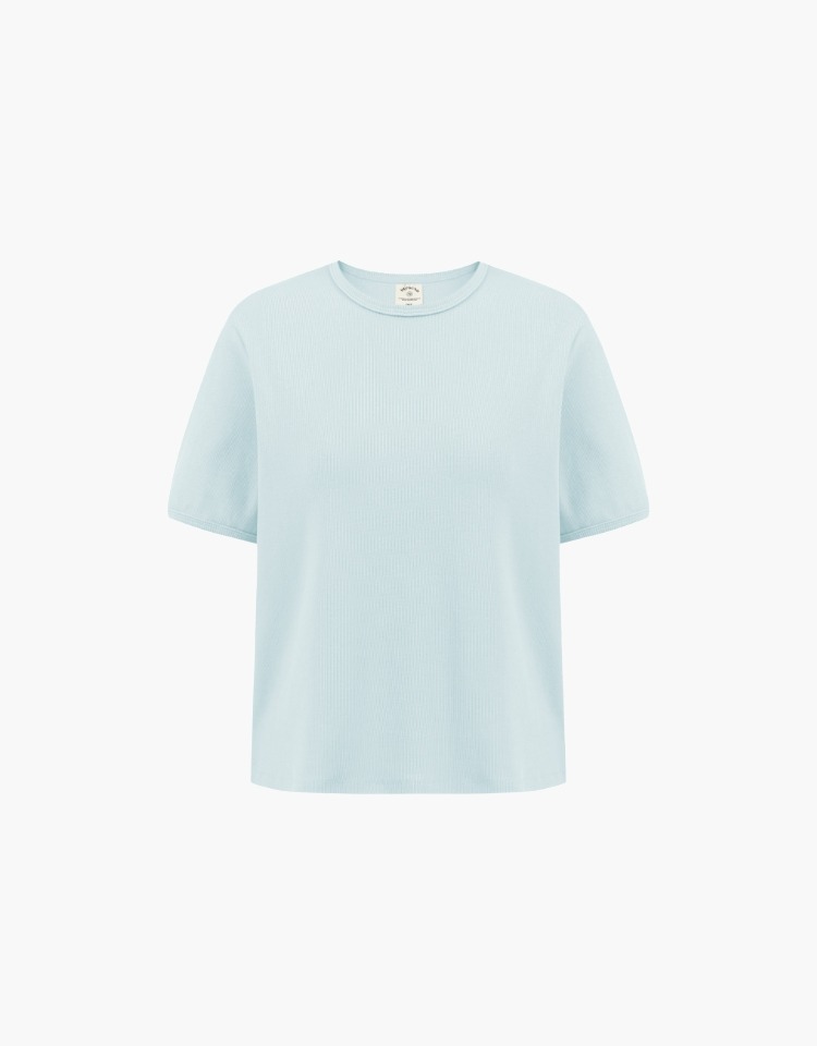 rib semi slimfit t-shirt - pale blue