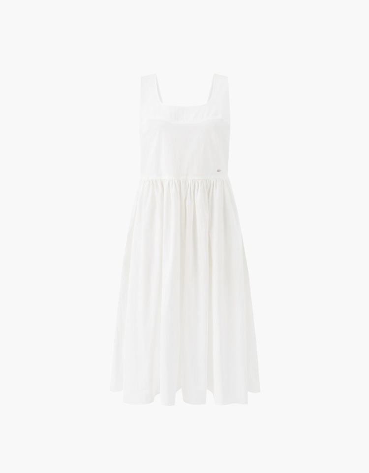 wide strap dress - white