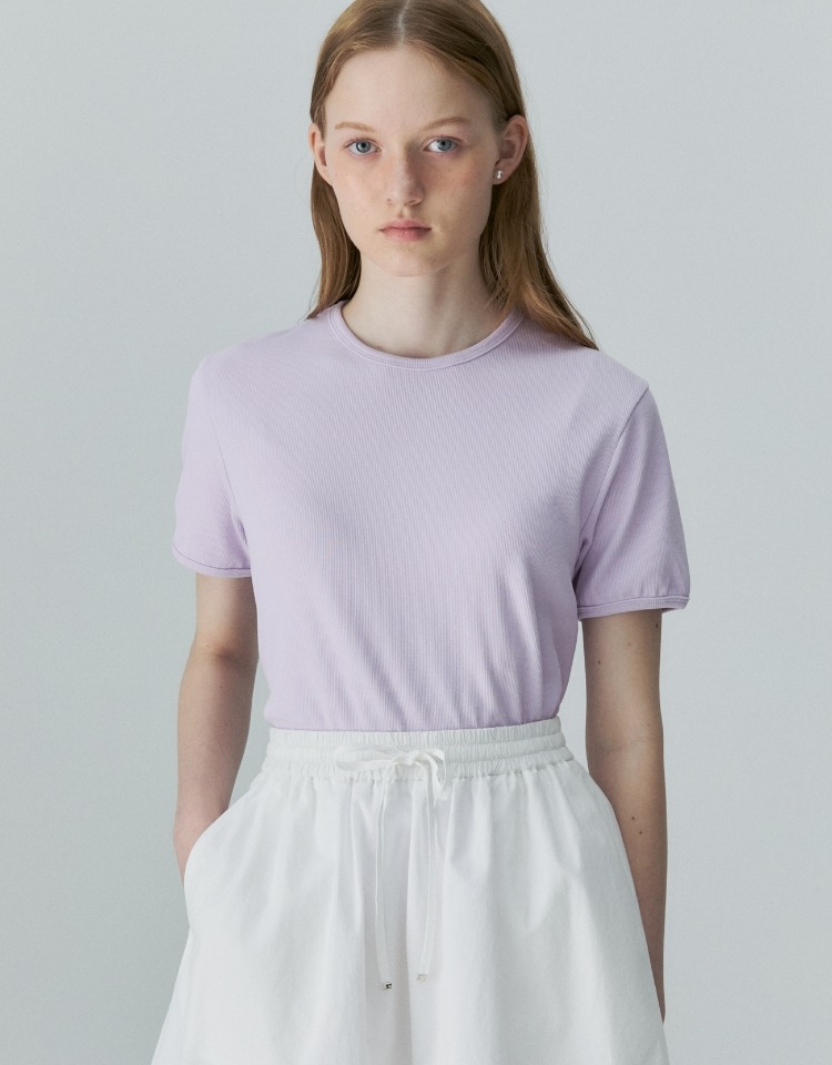 rib semi slimfit t-shirt - light violet